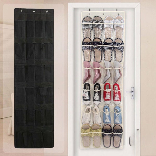 1PCx 24 Pockets Over Door Hanging Shoe Organiser Bag Storage Rack Hanger Holder Carousel 1