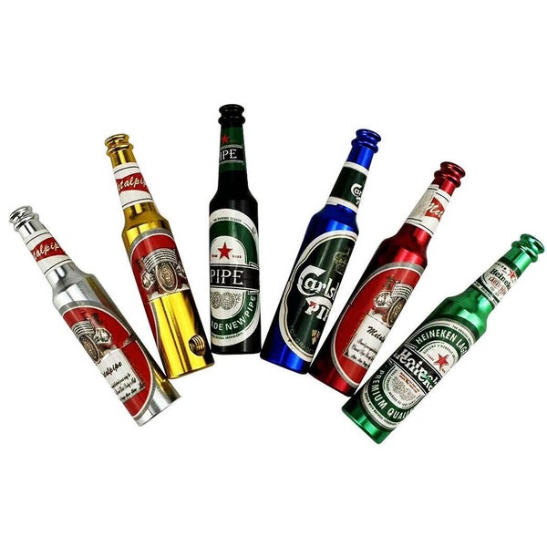 Creative Beer Bottle Metal Mini Pipe Portable Detachable Metal Pipe Carousel 1