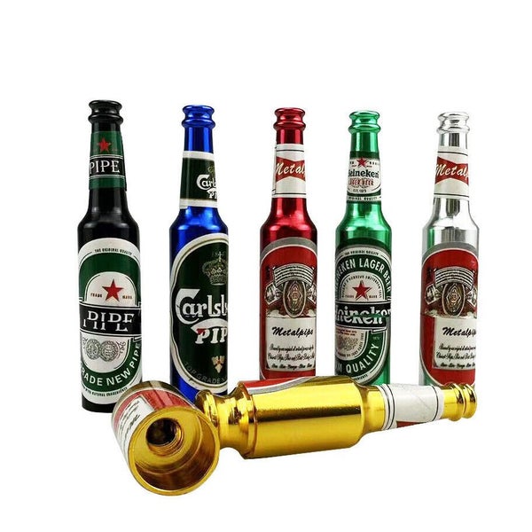Creative Beer Bottle Metal Mini Pipe Portable Detachable Metal Pipe Carousel 2