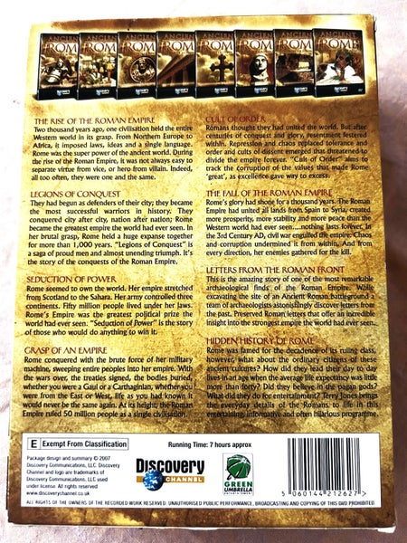 8 DVD's BOX SET - "ANCIENT ROME"_Its RISE & FALL Carousel 3