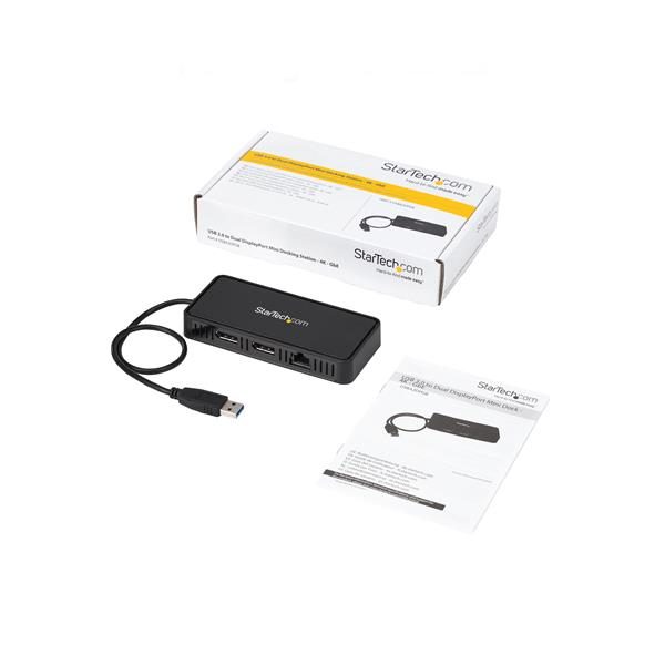 USB to Dual DisplayPort Mini Dock - GbE LAN - Dual 4K - TAA Carousel 2