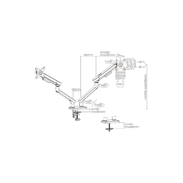KONIC 17"-32" Dual Monitor Stand - NEO Slim Spring-Assisted Arm - Weight Carousel 2