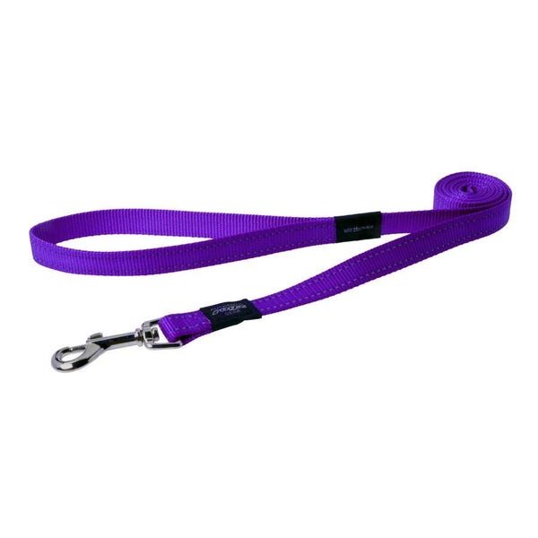 ROGZ DOG LEAD REFLECTIVE FANBELT LARGE 20mm x 140cm PURPLE Carousel 1