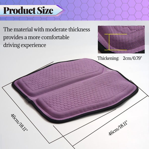 Gel Seat Cushion for Long Sitting Home Office Chair Cushion Pain Relief Purple. Carousel 2