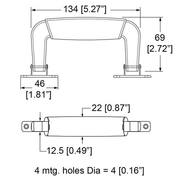 Penn Elcom - 0326 - Plastic Attache Handle. 2-Piece Brackets. Carousel 2