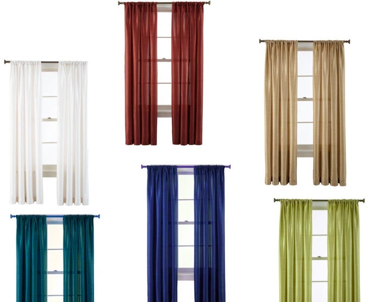 2 PANELS NEW COLLECTION WINDOW SILK ROD POCKET CURTAIN TREATMENT SEMISHEER (MR2) Carousel 1