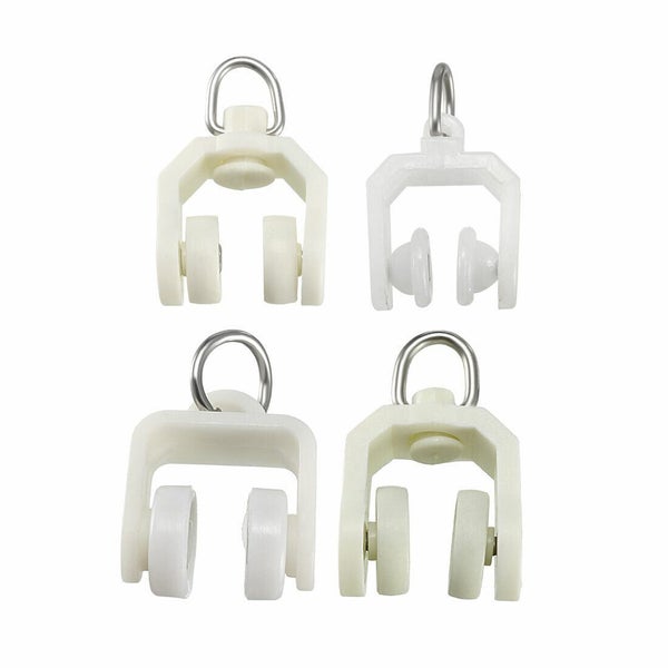 50PCS Curtain Track Rollers Twin Wheeled Carriers Drapery Rail Sliding Glider Carousel 1
