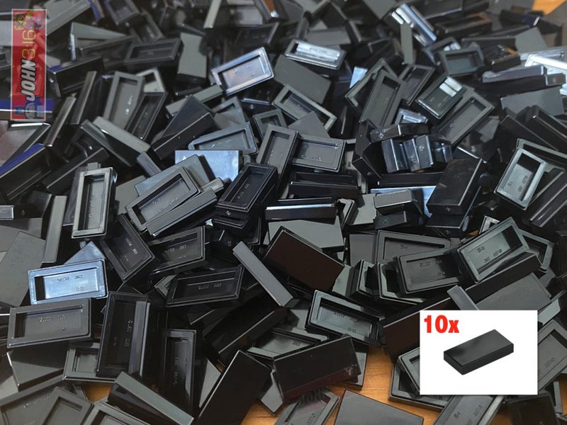 10x NEW LEGO BLACK 1x2 TILES #3069 BULK TILES *BRAND NEW* Carousel 1