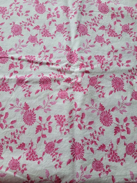 pink floral summer cotton fabric Carousel 1