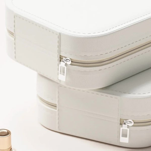 Veile Studios White Led Jewelry Box With Mirror Smart Light Adjustment And Dual Carousel 4