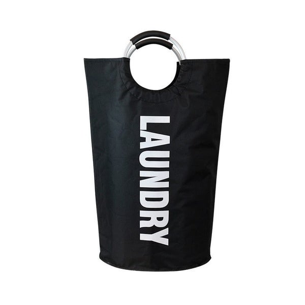Elosung Black Large Capacity Double Oxford Fabric Laundry Hamper With Aluminum H Carousel 1
