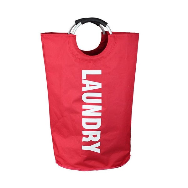 Elosung Red Large Capacity Double Oxford Fabric Laundry Hamper With Aluminum Han Carousel 1