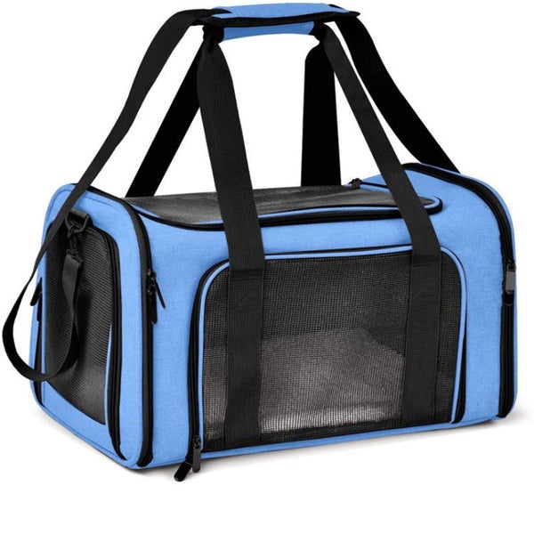 Elosung S Blue Portable Foldable Pet Carrier Bag Large Capacity Travel For 2 Sma Carousel 1