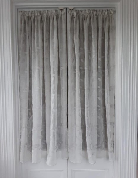 Net curtains, set of 2, each one 145cm wide x 155cm long, off white/cream Carousel 1
