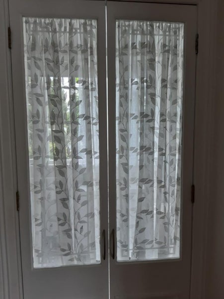 Net curtains, set of 2, each one 145cm wide x 155cm long, off white/cream Carousel 2