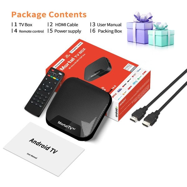 Elosung Mortal Tv T4 S905l Android 14 Box Dual Wifi + Bluetooth Smart Media Stre Carousel 4