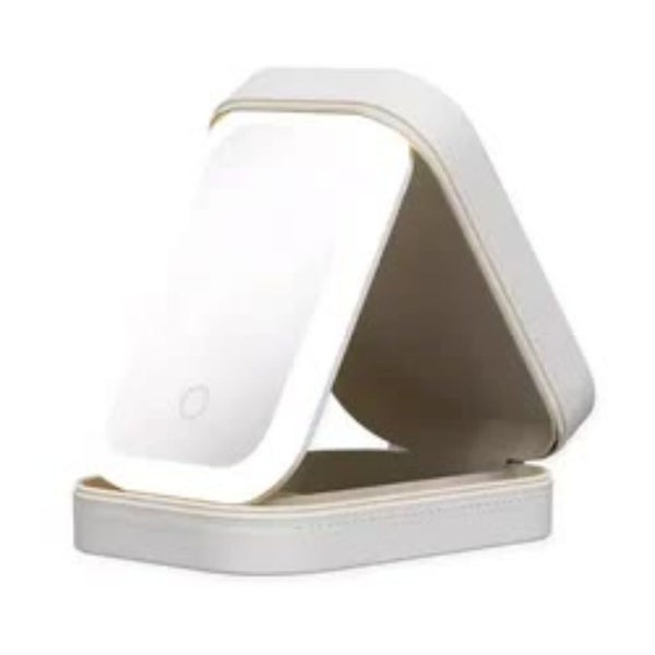 Veile Studios White Led Jewelry Box With Mirror Smart Light Adjustment And Dual Carousel 1