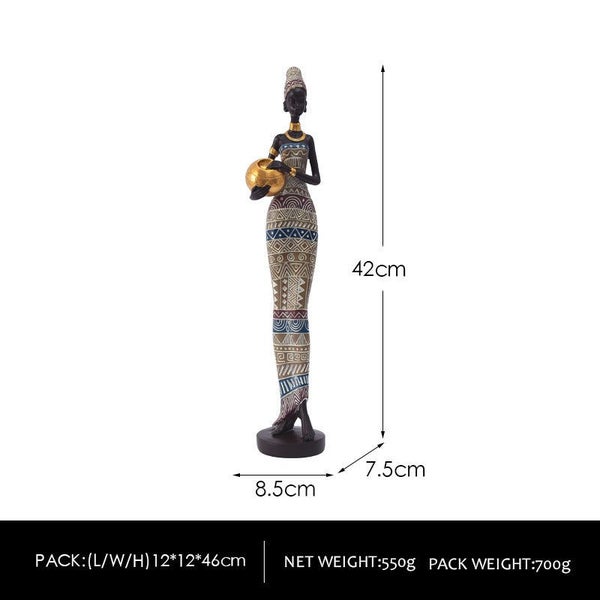 Elosung Exotic African Woman Figurine Elegant Resin Sculptures For Home Decor Carousel 2