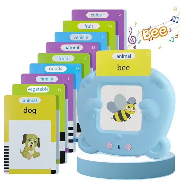 Elosung Blue Bear Shaped Early Education Card Reader Interactive Learning Toy Wi Carousel 1
