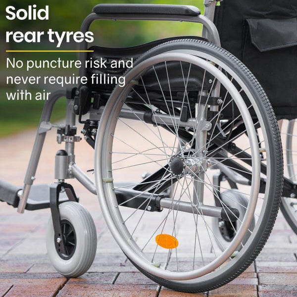 Equipmed Extra Wide Folding Wheelchair Aluminium Frame 150Kg Capacity 24 Inch Wh Carousel 7