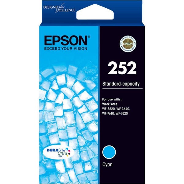 Epson 252 Cyan Ink Cartridge WF-3620 WF-3640 WF-7610 WF-7620 T252292 Carousel 1