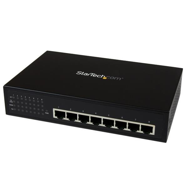 8 Port Unmanaged Industrial Gigabit Power over Ethernet Switch - 802.3af/at PoE+ Carousel 1
