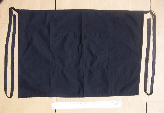 Black polyester/cotton half apron with large front pocket Carousel 1