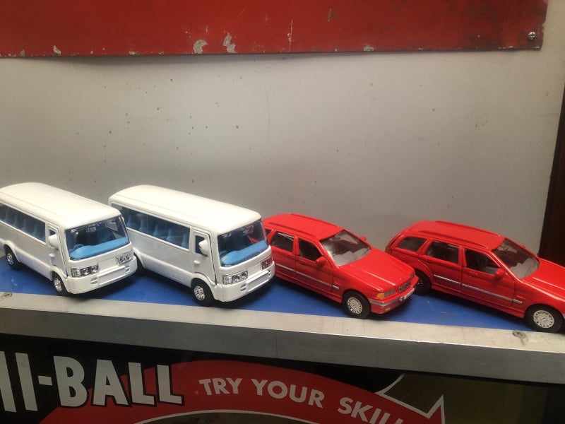 Toy Bus and Toy BMW Friction Drive x 4 Carousel 1