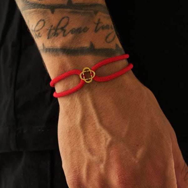 Craftd London - Red Clover Cord Bracelet Carousel 1