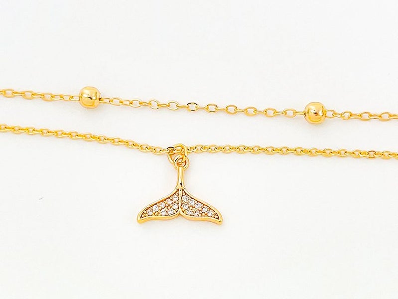 Gold-Plated Zirconia Fish Tail Anklet Carousel 2