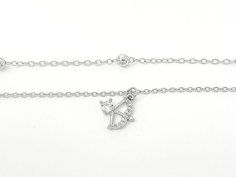 Zirconia-Inlaid Platinum Arrow Anklet Carousel 1