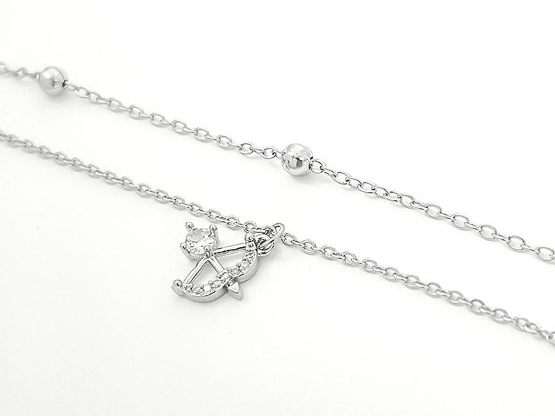 Zirconia-Inlaid Platinum Arrow Anklet Carousel 2