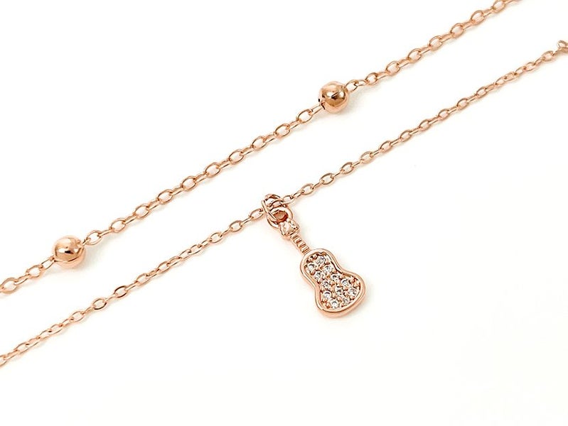 Rose Gold Zirconia Guitar Anklet Carousel 1