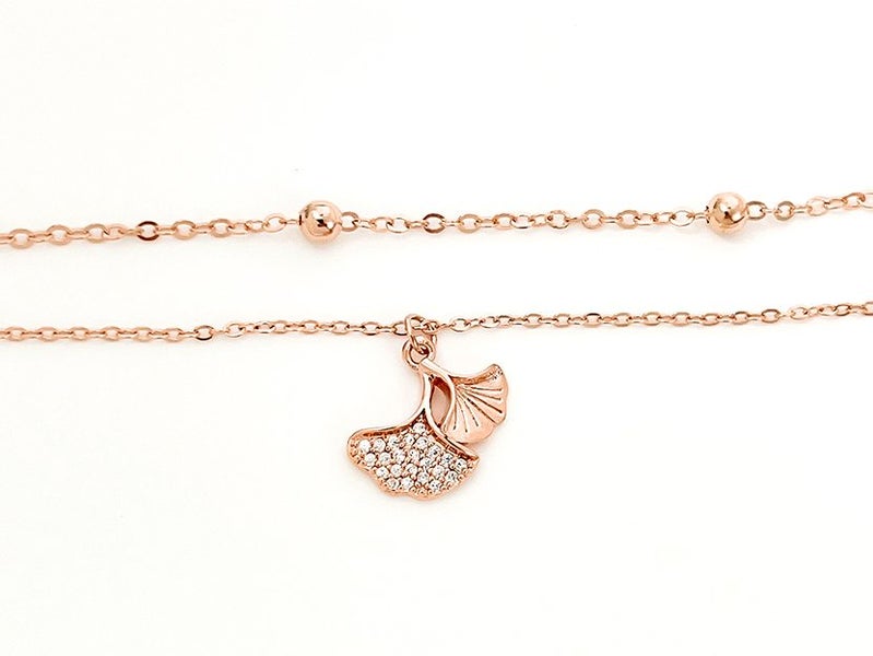Sparkling Zirconia-Accented Rose Gold Anklet Carousel 2