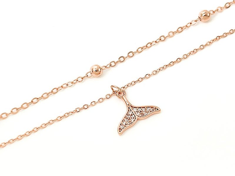 Rose Gold Zirconia Fish Tail Anklet Carousel 1