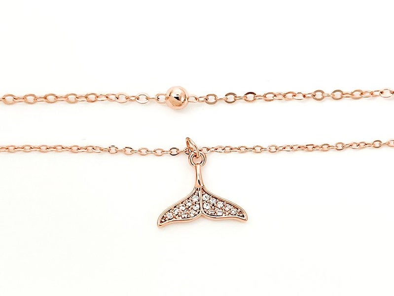 Rose Gold Zirconia Fish Tail Anklet Carousel 2