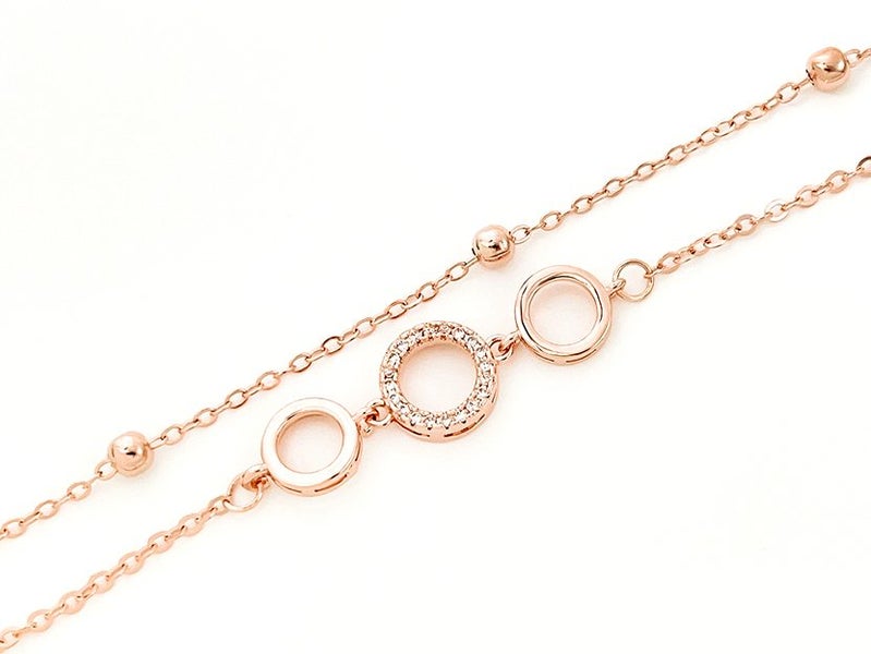 Rose Gold and Zirconia Exquisite Bracelet Carousel 1