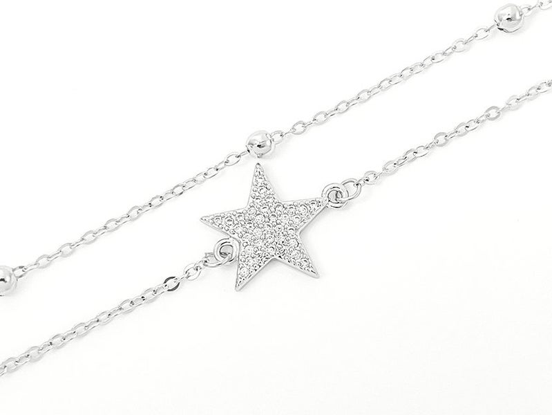 White Gold and Zirconia Elegant Star Bracelet Carousel 1