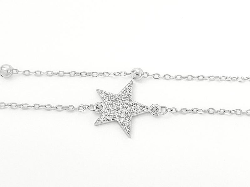 White Gold and Zirconia Elegant Star Bracelet Carousel 2