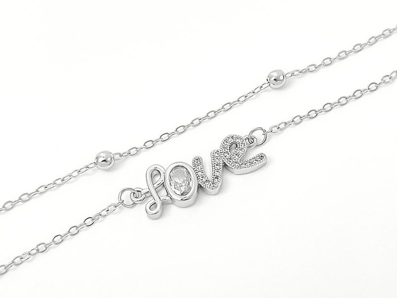 White Gold and Zirconia Elegant Love Bracelet Carousel 1