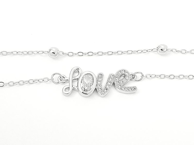 White Gold and Zirconia Elegant Love Bracelet Carousel 2