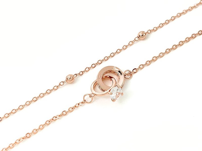 Rose Gold Zirconia Diamond Ring Bracelet Carousel 1