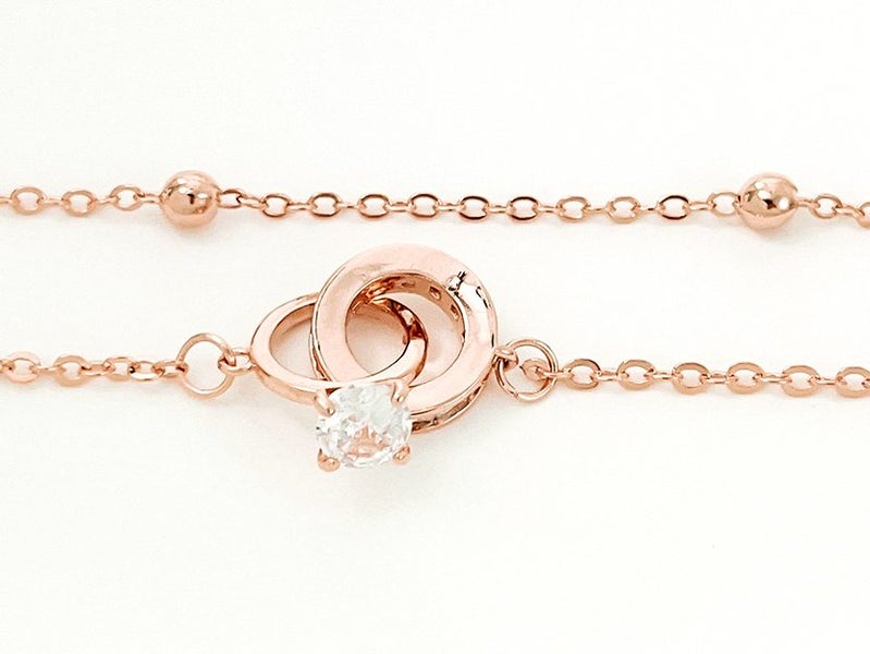 Rose Gold Zirconia Diamond Ring Bracelet Carousel 2