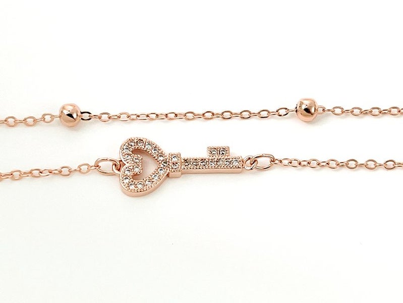 Rose Gold Zirconia Key Bracelet Carousel 2