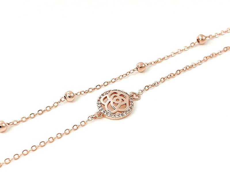 Rose Gold and Zirconia Exquisite Bracelet Carousel 1