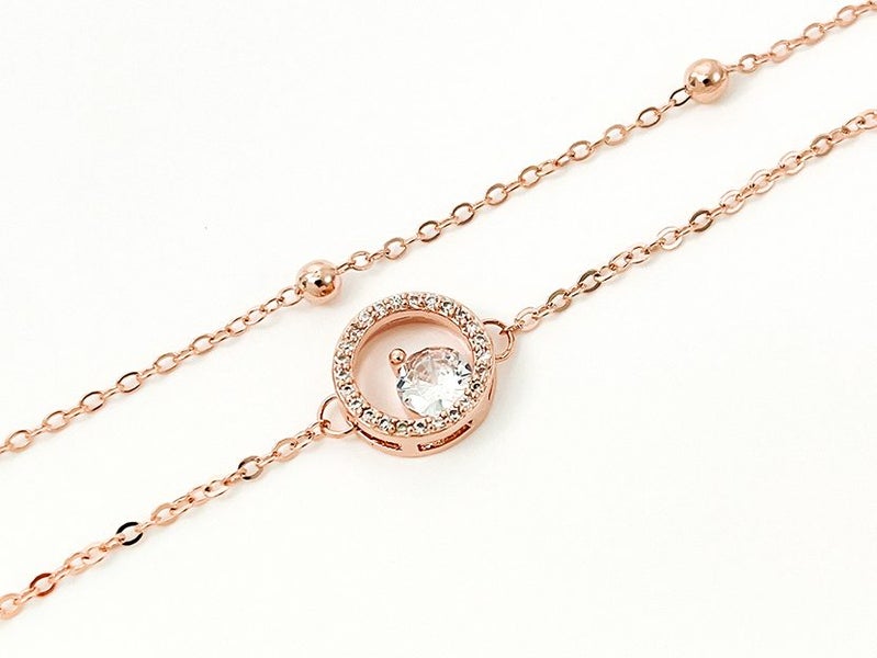 Rose Gold and Zirconia Exquisite Bracelet Carousel 1