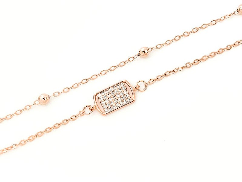 Rose Gold and Zirconia Exquisite Bracelet Carousel 1