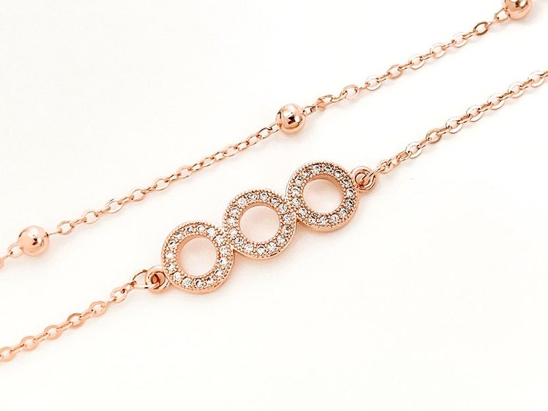 Rose Gold and Zirconia Exquisite Bracelet Carousel 1