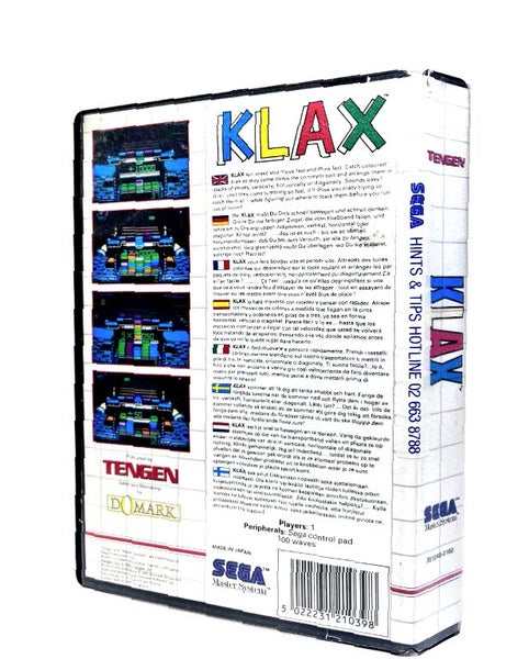 KLAX (Sega Master System) *COMPLETE* Carousel 2