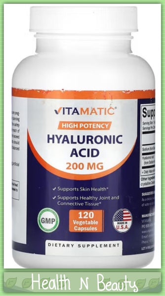 HYALURONIC ACID 200 MG 120 VCAPS - HIGH STRENGTH - E0927 Carousel 1